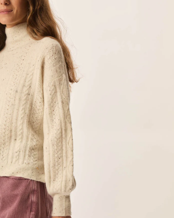 PULL DINO CREME TWEED ~ DES PETITS HAUTS