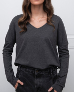 T-SHIRT EXTRA SUNY V CHINÉ ANTHRACITE ~ SUNY