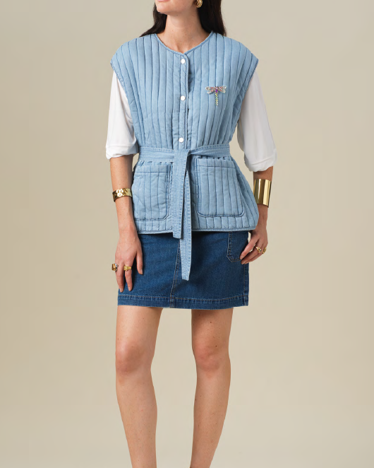 VESTE SANS MANCHE LALI DENIM ~ ORFEO